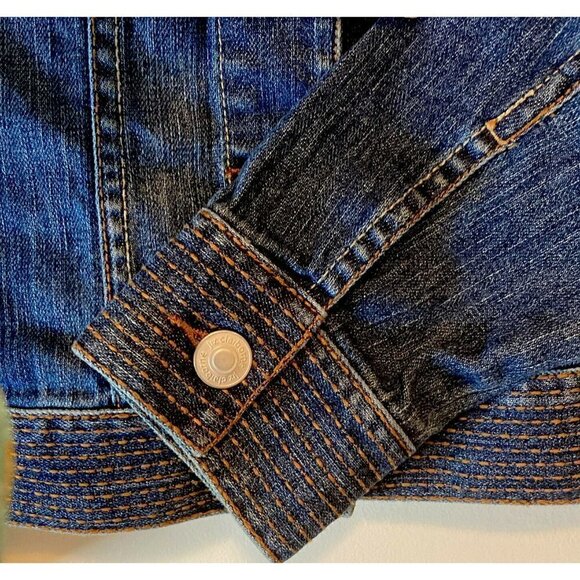 Liz Claiborne Women’s Embroidered Top Stitching Denim Jean Jacket Size M - Picture 3 of 12